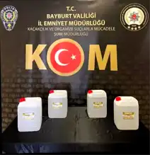 Bayburt'ta 20 Litre Kaçak Etil Alkol Ele Geçti